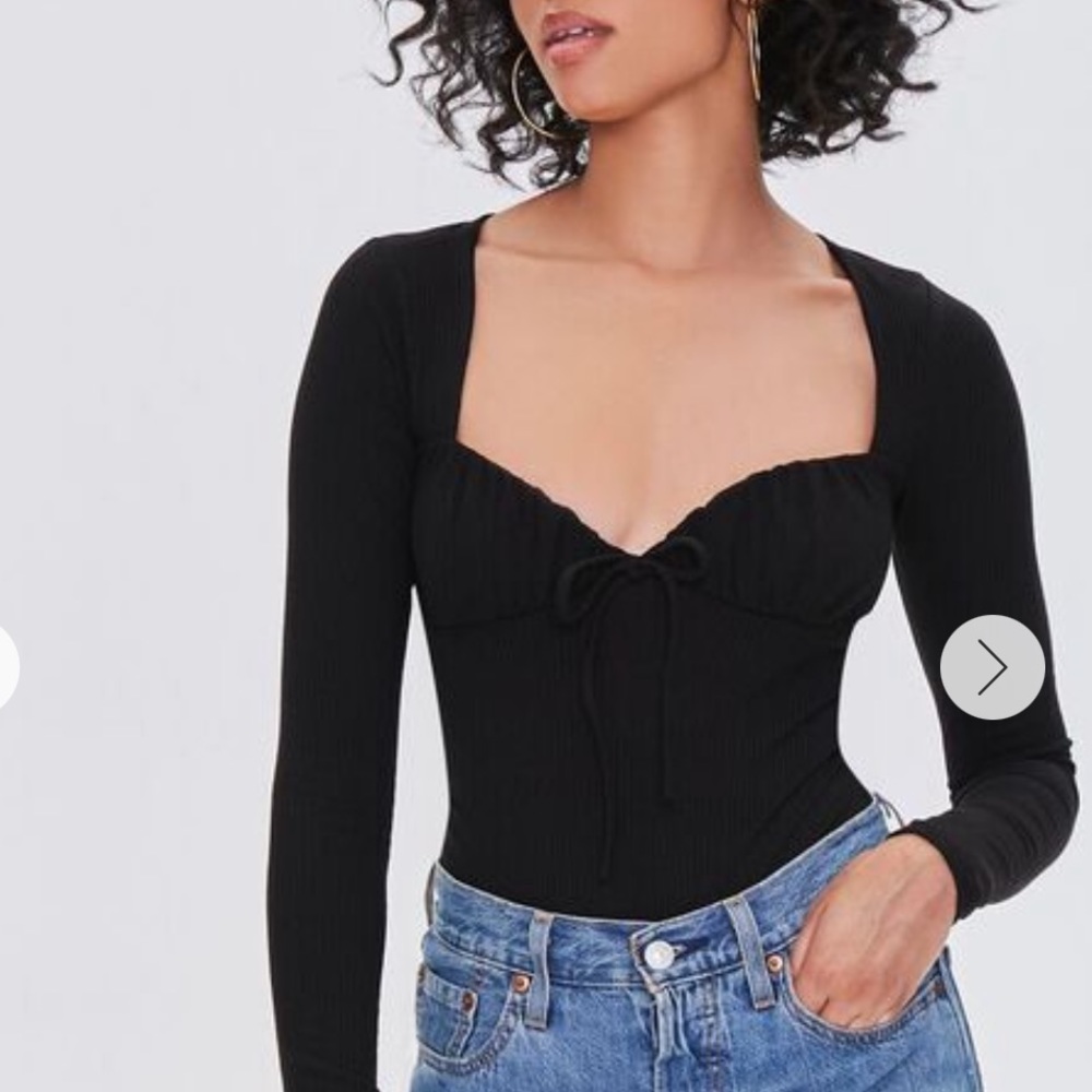 Ribbed sweetheart bodysuit